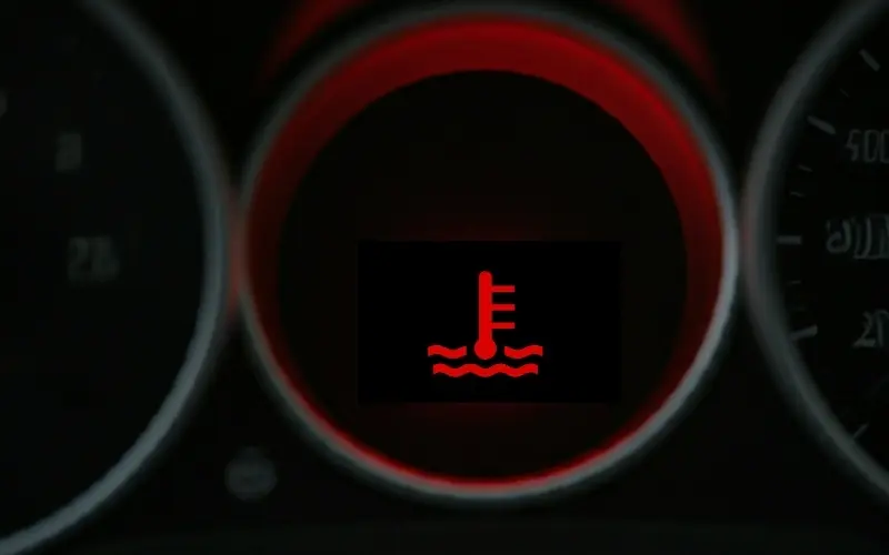 Testigo temperatura del motor del carro encendido.